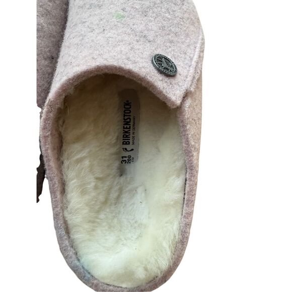 Birkenstock Girls Soft Pink Zermatt Shearling Wool Felt Slip On Clogs Size 31 13 - Picture 8 of 16
